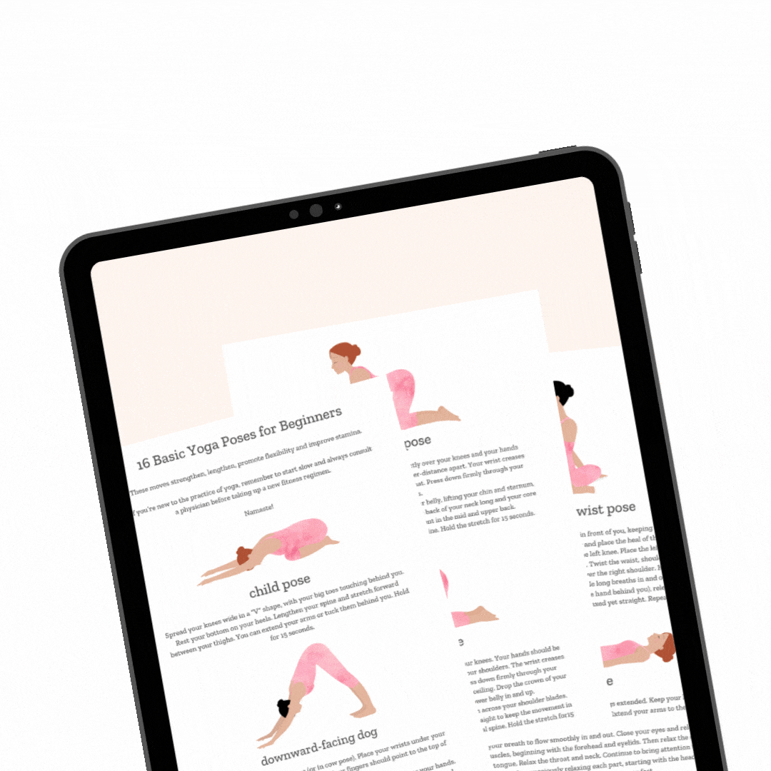Three images of yoga poses for email opt in.