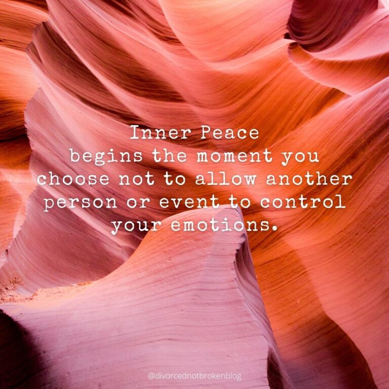 Inner Peace quote on a pink canyon background.